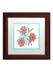 Poinsettia Wall Art With Frame Brown/Red/Green 11x11inch