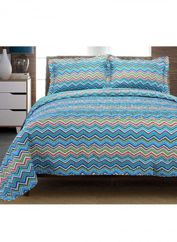 3-Piece Bedding Set Blue/Green/Red