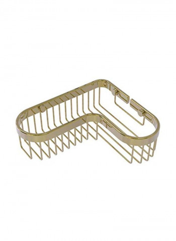 Corner Toiletry Shower Basket Unlacquered Brass