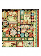 24-Piece Double Sided Card Stock Sheets Black/Green/Red