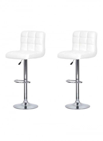 2-Piece Height Adjustable Chair Set White/Silver