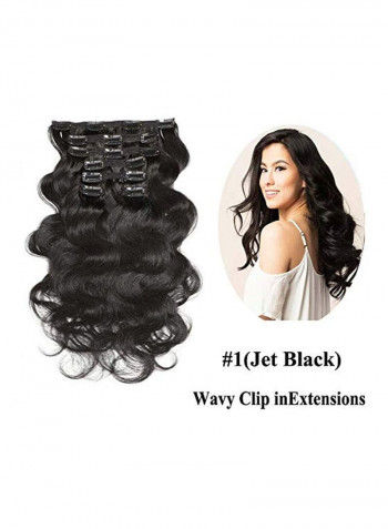7-Piece Hair Extension 1 Jet Black 18inch