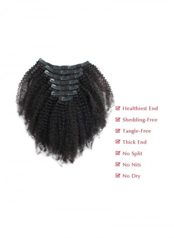7-Piece Thick Brazilian Virgin Hair Extension Black 12inch