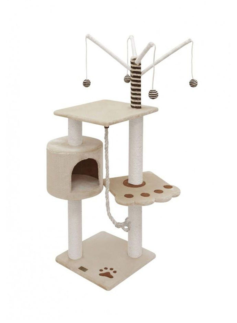 Vitor Scratch Rest And Play Pole With Hanging Toys Beige