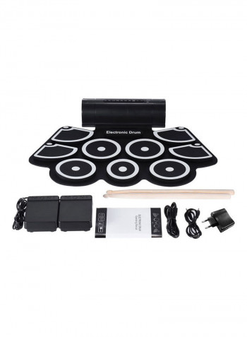 Portable Electronic Roll Up 9 Silicon Drum Pad Set with Drumsticks