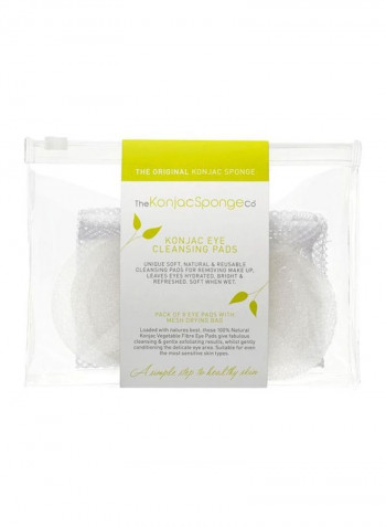 Pack Of 8 Pure Konjac Eye Cleansing Pads White