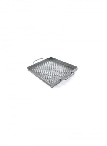 Flat Stainless Steel Grill Topper Silver 48centimeter