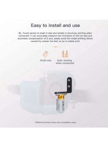 3D Upgraded BL-Touch Auto Bed Leveling Sensor Kit Accessories High Precision Compatible with Creality 3D Ender-3/ Ender-3 Pro/Ender-5/Ender-5Pro/CR -10/CR -10S/CR-10S4/CR-10S5 3D Printer 13.8 x 11.5cm Multicolour