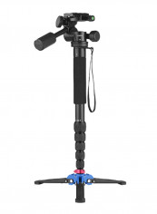 Camera Monopod With Three-Legged Supporting Stand Black/Blue/Red