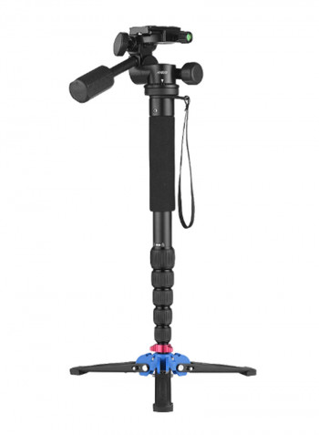 Camera Monopod With Three-Legged Supporting Stand Black/Blue/Red