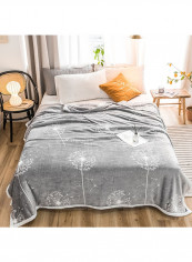 Casual Home Practical Comfort Thicken Blanket Cotton Grey 230x250centimeter