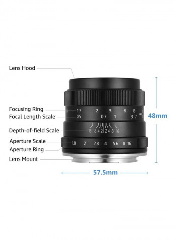 Multilayer Film Digital Camera Lens 4.8x5.8cm Black