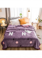 Casual Letter Print Soft Blanket Cotton Multicolour 230x250centimeter