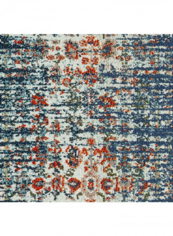 Monaco Collection Modern Area Rug Blue/Ivory 66.04 x 182.88centimeter