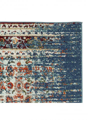 Monaco Collection Modern Area Rug Blue/Ivory 66.04 x 182.88centimeter