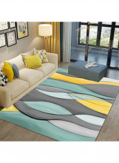 Geometric Pattern Living Room Rug Blue/Green/Grey 140x200cm