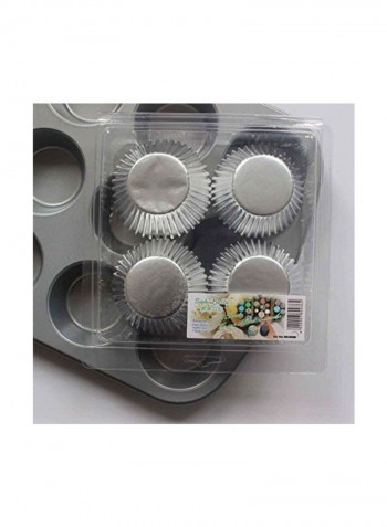200-Piece Cupcake Molds Silver 8.1x7.7x2.2inch