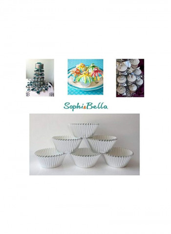 200-Piece Cupcake Molds Silver 8.1x7.7x2.2inch