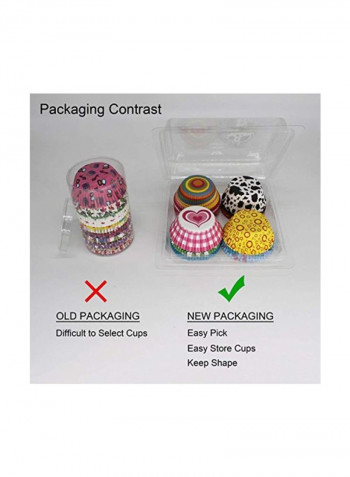 200-Piece Cupcake Molds Silver 8.1x7.7x2.2inch