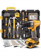 80-Piece Cordless Drill Driver With Accessories Set Multicolour