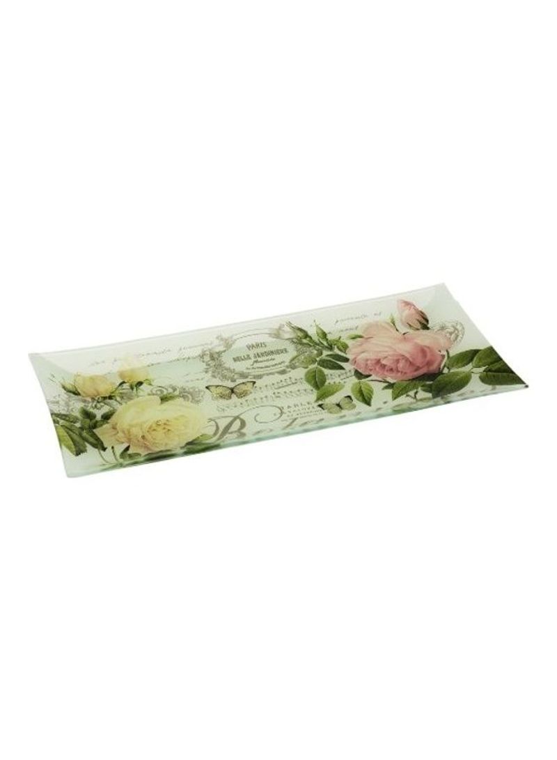 Floral Printed Serving Tray Multicolour 36.5x17.5cm
