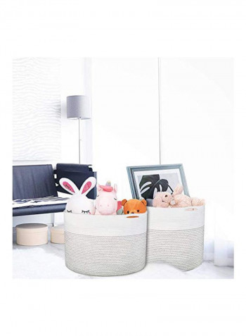 Laundry Hampers Basket Grey/White 21.7x13.8inch