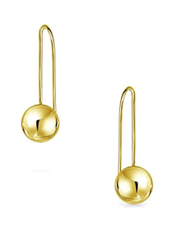 14-Karat Gold Plated Ball Threader Earrings