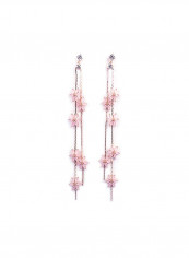 925 Sterling Silver Cubic Zirconia Studded Dangle Earrings