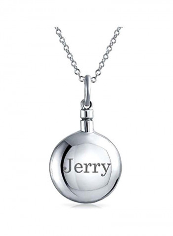 Metal Puff Round Circle Locket Pendant