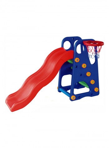 Outdoor Slide With Basketball Net