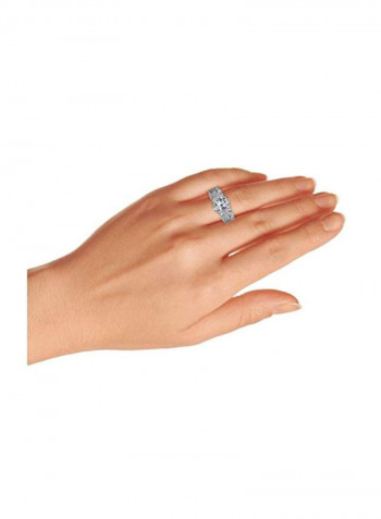 925 Sterling Silver 2CT Solitaire Marquise Cubic Zirconia Studded Ring