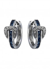 925 Sterling Silver Cubic Zirconia Studded Hoops