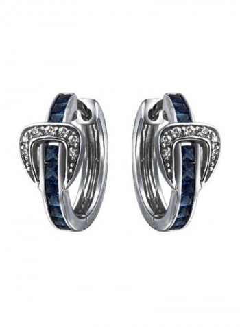 925 Sterling Silver Cubic Zirconia Studded Hoops
