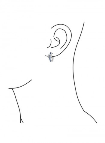 925 Sterling Silver Cubic Zirconia Studded Hoops