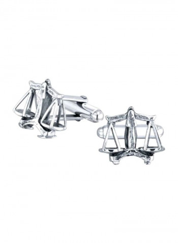 925 Sterling Silver Scales Of Justice Libra Shirt Cufflinks