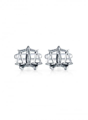 925 Sterling Silver Scales Of Justice Libra Shirt Cufflinks
