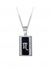 925 Sterling Silver Zodiac Design Pendant Necklace