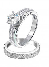 Pair Of 2 925 Sterling Silver Cubic Zirconia Studded Ring