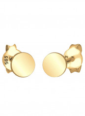 14 Karat Gold Geo Trend Minimal Filigree Stud Earrings