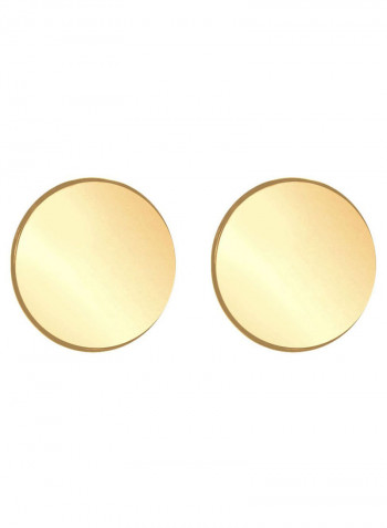14 Karat Gold Geo Trend Minimal Filigree Stud Earrings