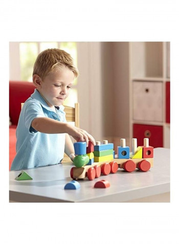 18-Piece Wooden Train