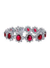 Brass Rhodium Plated Cubic Zirconia Studded Bracelet