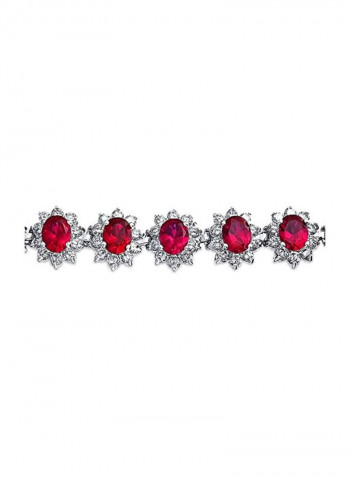 Brass Rhodium Plated Cubic Zirconia Studded Bracelet