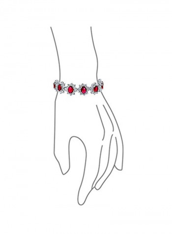 Brass Rhodium Plated Cubic Zirconia Studded Bracelet