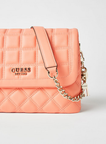 Kamina Flap Crossbody Bag Coral