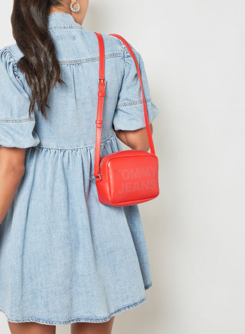 Tonal Logo Camera Bag Deep Crimson
