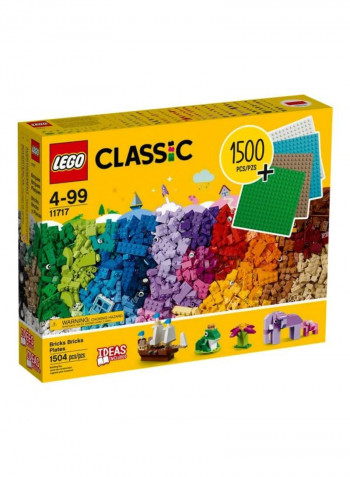 1504-Piece Classic Bricks Plates Building Kit 11717 48x37.8x9.4cm 48x37.8x9.4cm