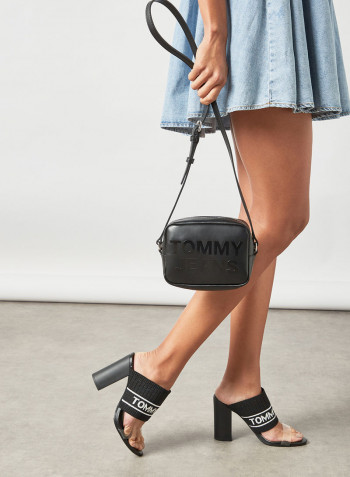 Tonal Logo Camera Bag Black