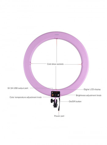 720-Piece Bi Colour Digital Ring Video Light Set RL720B 19inch Pink