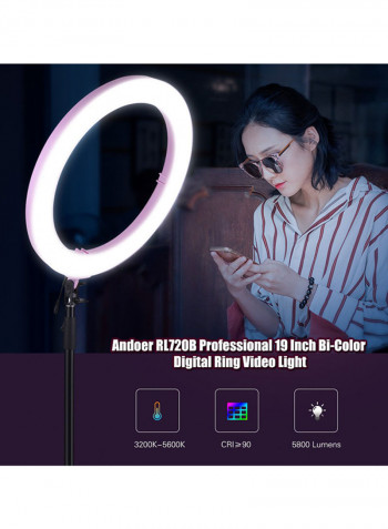 720-Piece Bi Colour Digital Ring Video Light Set RL720B 19inch Pink